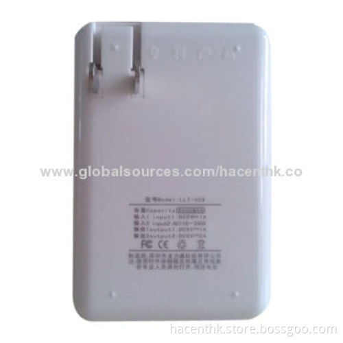 6,000mAh Power Bank with AC Plug and Dual-USB Output
